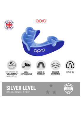 OPRO: JAWS SILVER Tandskydd - SVART/SILVER