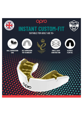 OPRO: Instant Custom-fit Tandskydd - SVART/VIT